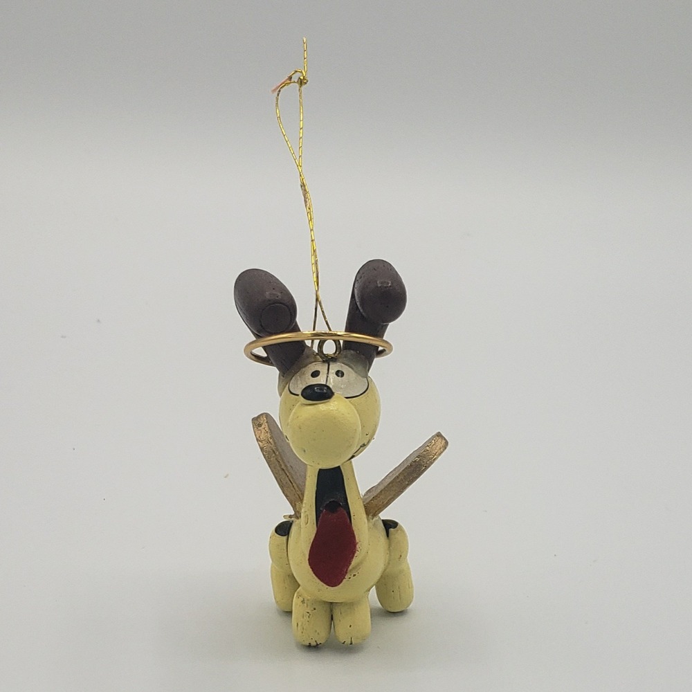 Vintage 1981 Odie As Angel Garfield United Feature Syndicate Wood‎ Ornament